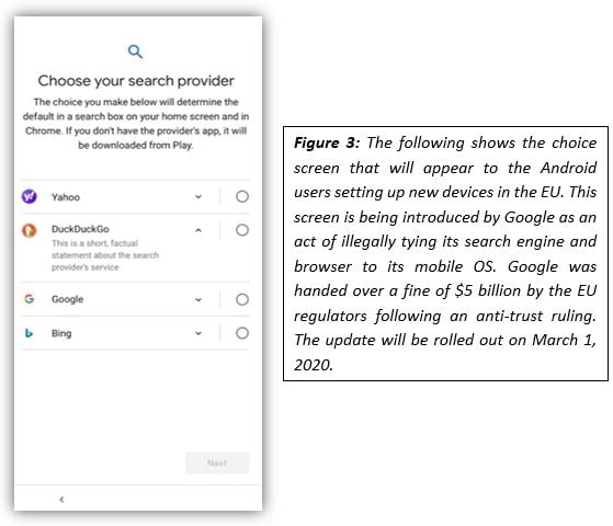 Choice to choose search engine in Android smartphones in European Union