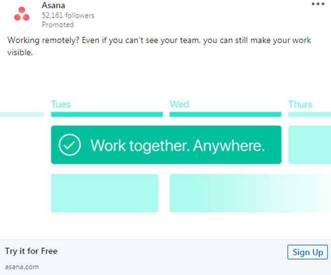 Asana tool work anywhere Ad